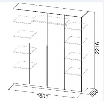 Шкаф 1600 мм ШК-5 графит (СВ) в Первоуральске - pervouralsk.mebel-e96.ru