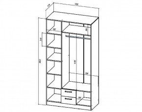 Шкаф 3-х створчатый Коста-Рика 1200 мм (Лин) в Первоуральске - pervouralsk.mebel-e96.ru