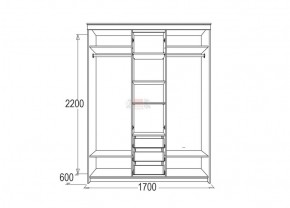 Шкаф для платья и белья Мираж 4 (1700) в Первоуральске - pervouralsk.mebel-e96.ru