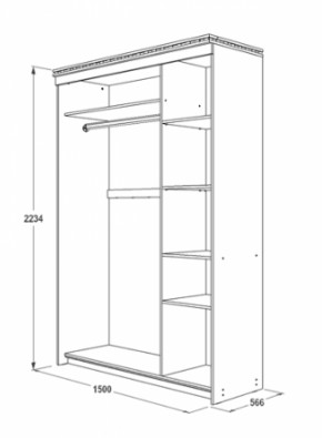 Шкаф-купе 1500 мм 3-х дверный Ольга-13 в Первоуральске - pervouralsk.mebel-e96.ru