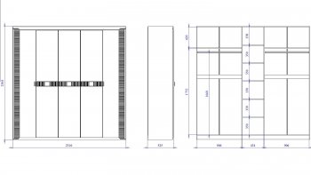 Шкаф 2300 мм 5 дверный Сиде (СБК) в Первоуральске - pervouralsk.mebel-e96.ru