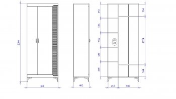 Шкаф 800 мм 2-дверный NEW Сиде Белый (СБК) в Первоуральске - pervouralsk.mebel-e96.ru