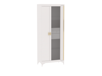 Пенал со стеклом широкий NEW Сиде Белый (СБК) в Первоуральске - pervouralsk.mebel-e96.ru
