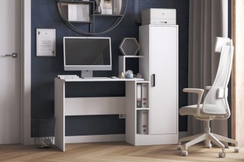 Компьютерный стол СКМ-2 белый (Микон) в Первоуральске - pervouralsk.mebel-e96.ru