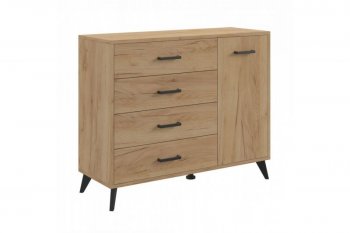 Комод-Тумба (1дв,4ящ) SVETLANA LOFT, дуб золотой (Генезис) в Первоуральске - pervouralsk.mebel-e96.ru