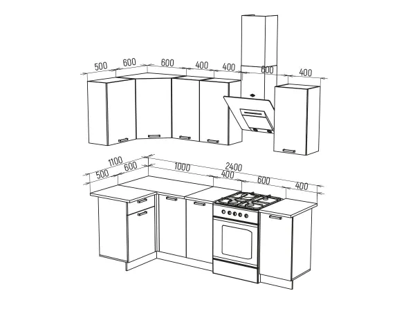 Кухонный гарнитур Техно 1.1*1.8 м Вариант 6 (Миф) в Первоуральске - pervouralsk.mebel-e96.ru