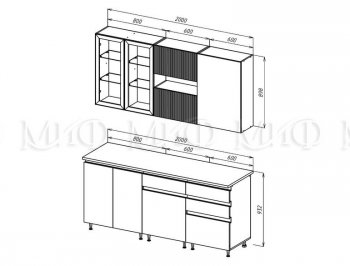 Кухонный гарнитур Техно-6 2000 мм (Миф) в Первоуральске - pervouralsk.mebel-e96.ru