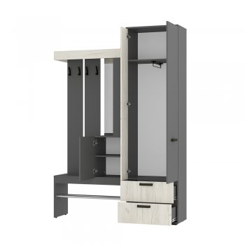 Прихожая Трамп графит/крафт белый (БТС) в Первоуральске - pervouralsk.mebel-e96.ru