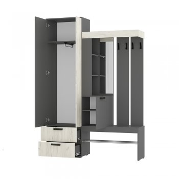 Прихожая Трамп графит/крафт белый (БТС) в Первоуральске - pervouralsk.mebel-e96.ru