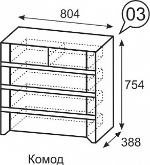 Комод №3 Твист (ИжМ) в Первоуральске - pervouralsk.mebel-e96.ru