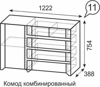 Комод комбинированный №11 Твист (ИжМ) в Первоуральске - pervouralsk.mebel-e96.ru