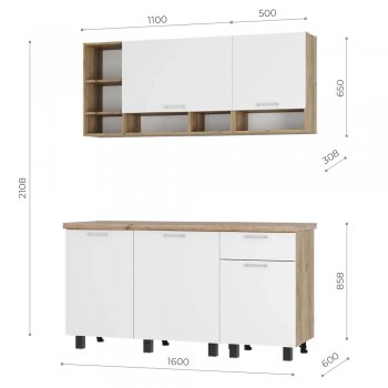 Кухонный гарнитур 1600 мм Вика (БТС) в Первоуральске - pervouralsk.mebel-e96.ru