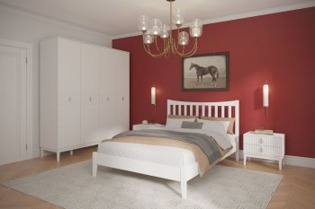 Кровать из массива Виола белый античный (БМ) в Первоуральске - pervouralsk.mebel-e96.ru